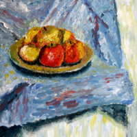 <b>"Aepfel"</b><br />1994<br />Oel auf Leinwand, 70x50 cm<br />Preis: unverkaeuflich<br />Werksnummer: MStOG01<br /><a href="https://www.kunstkopie.de/a/breckwoldt-karsten/aepfel-1.html" target="_blank" rel="noopener">als Fine-Art-Druck kaufen</a> Aepfel