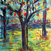 <b>"Gabis Garten"</b><br />Lokstedt - 1996<br />Oel auf Leinwand, 80x60 cm<br />Preis: unverkaeuflich<br />Werksnummer: MLaHa04<br /> Gabis Garten