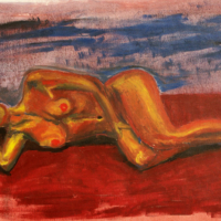 <b>"Ohne Titel"</b><br />1995<br />Oel auf Leinwand, 50x70 cm<br />Preis: auf Anfrage<br />Werksnummer: MAkG102<br /> Ohne Titel