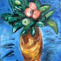 <b>"Rosen"</b><br />1996<br />Oel auf Leinwand, 70x50 cm<br />Preis: unverkaeuflich<br />Werksnummer: MStBl02<br /><a href="https://www.kunstkopie.de/a/breckwoldt-karsten/rosen-1.html" target="_blank">als Fine-Art-Druck kaufen</a> Rosen