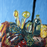 <b>"Kuechenchaos"</b><br />1995<br />Oel auf Leinwand, 70x100 cm<br />Preis: unverkaeuflich<br />Werksnummer: MStOG04<br /> Kuechenchaos