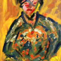 <b>"Wolfgang"</b><br />1996<br />Oel auf Leinwand, 70x50 cm<br />Preis: unverkaeuflich<br />Werksnummer: MMeG102<br /> Wolfgang