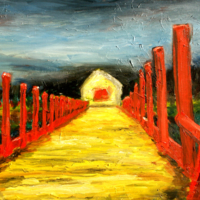 <b>"Laufsteg"</b><br />Ria Formosa - 1997<br />Oel auf Leinwand, 50x70 cm<br /> Preis: auf Anfrage<br />Werksnummer: MLaPo05<br /> Laufsteg