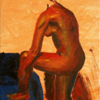 <b>"Kopflos"</b><br />1995<br />Oel auf Leinwand, 70x50 cm<br />Preis: auf Anfrage<br />Werksnummer: MAkG104<br /> Kopflos