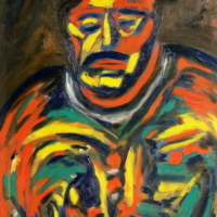 <b>"Wolfgang(3)"</b><br />1996<br />Oel auf Leinwand, 80x60 cm<br />Preis: unverkaeuflich<br />Werksnummer: MMeG108<br /> Wolfgang(3)