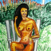 <b>"Naturthron"</b><br />Planten un Blomen - 2018<br />Aquarell auf Papier matt, 24x17 cm<br />Preis: auf Anfrage<br />Werksnummer: MAkG202<br /> Naturthron