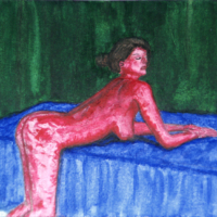 <b>"Ohne Titel"</b><br />2018<br />Aquarell auf Papier matt, 17x24 cm<br />Preis: auf Anfrage<br />Werksnummer: MAkG109<br /> Ohne Titel